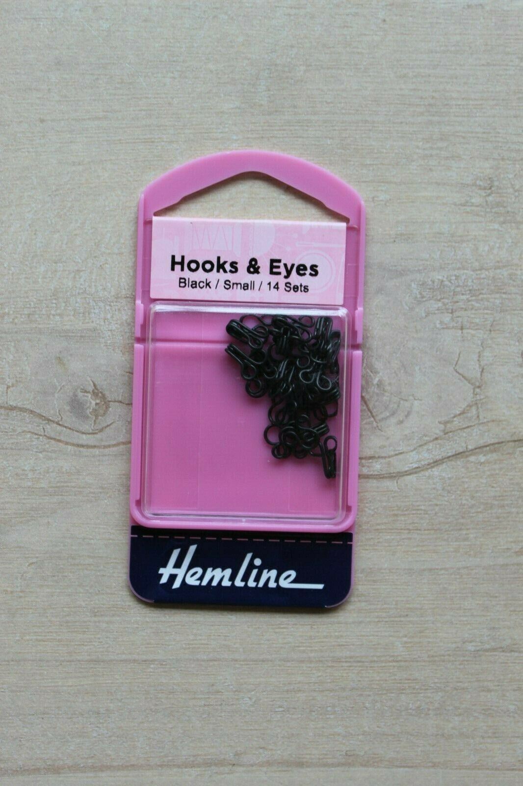 Hemline Size 1 Hooks and Eyes - Black