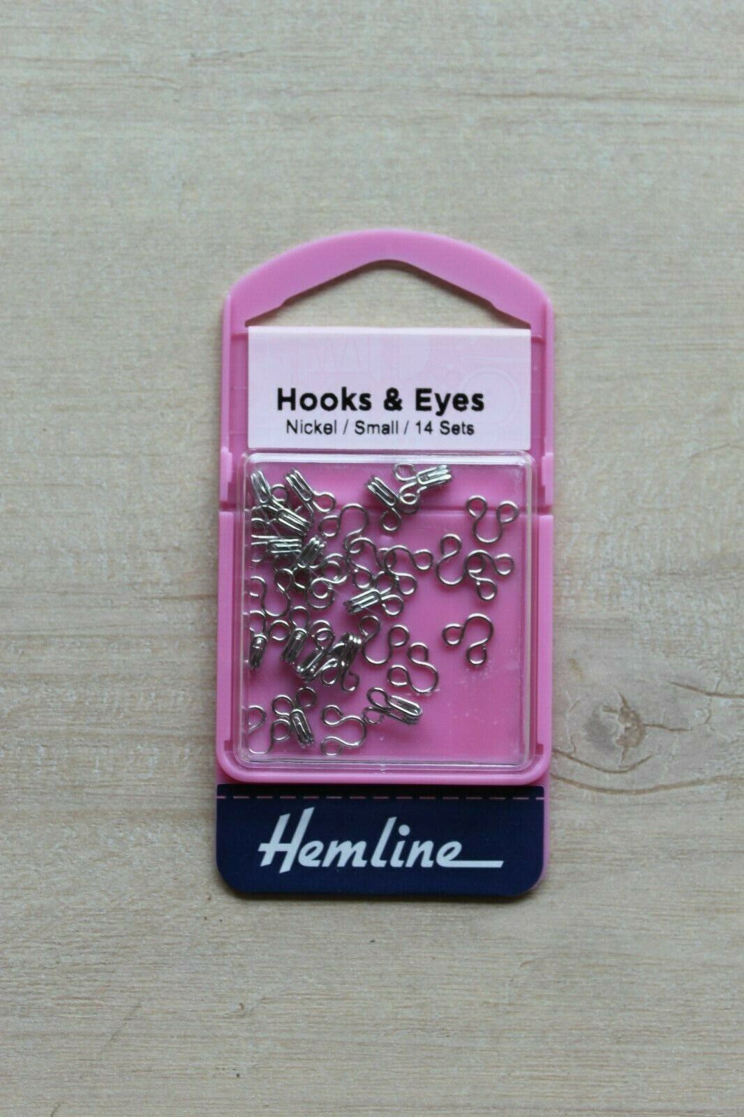 Hemline Size 1 Hooks and Eyes - Nickel