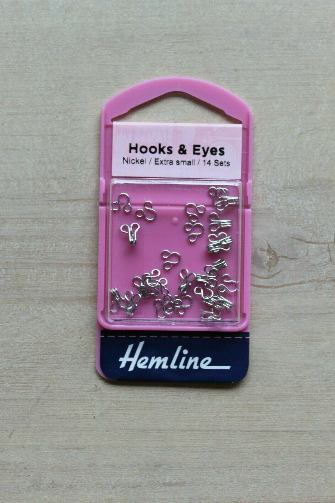 Hemline Size 0 Hooks and Eyes - Nickel