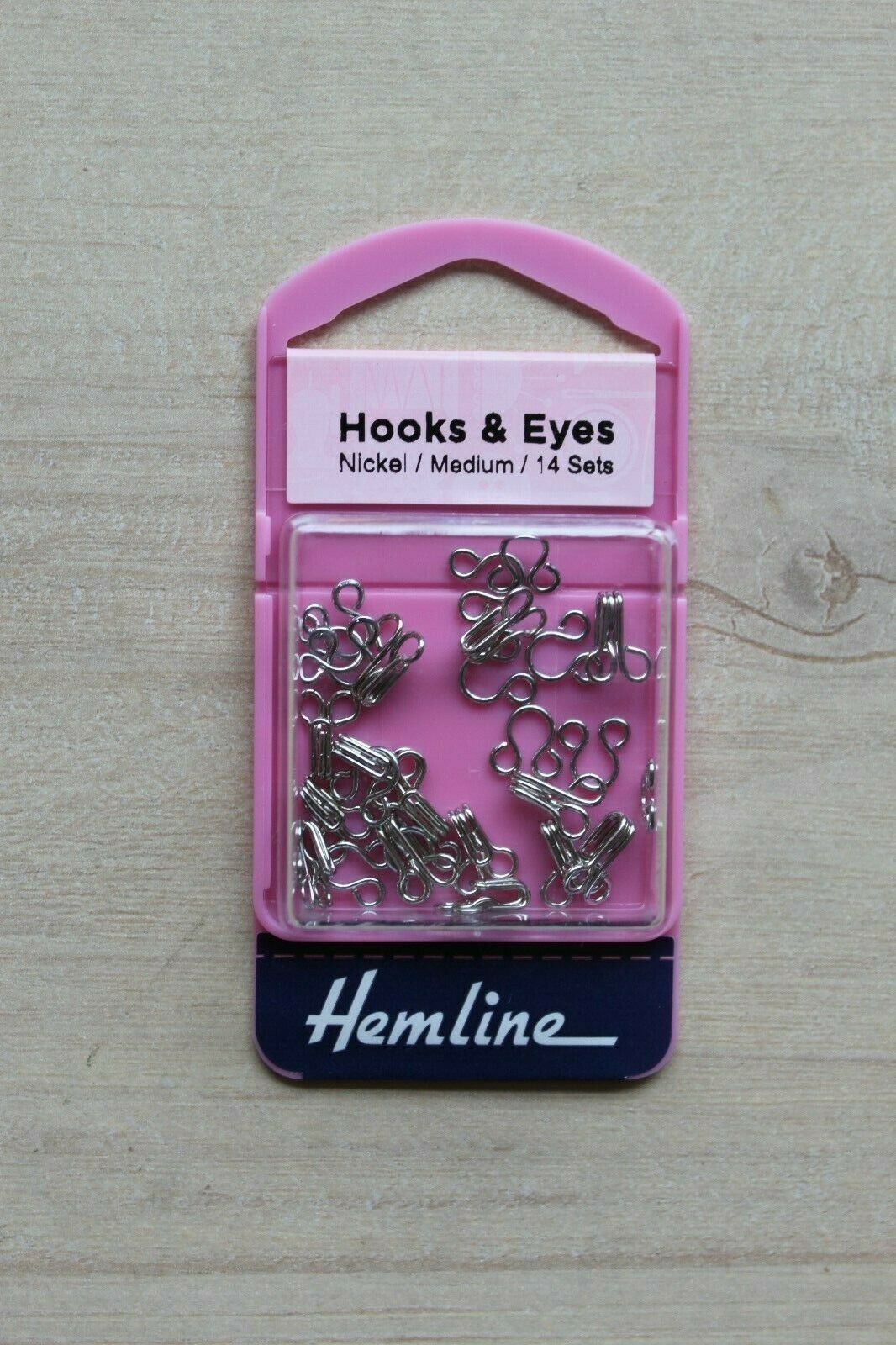 Hemline Size 2 Hooks and Eyes - Nickel