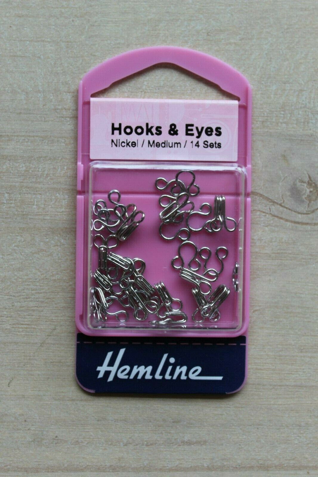 Hemline Size 2 Hooks and Eyes - Nickel
