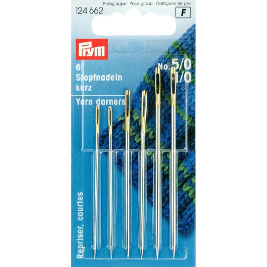 Prym - Darning needles - Short - 5/0 - 1/0 - card of 6  - 124662