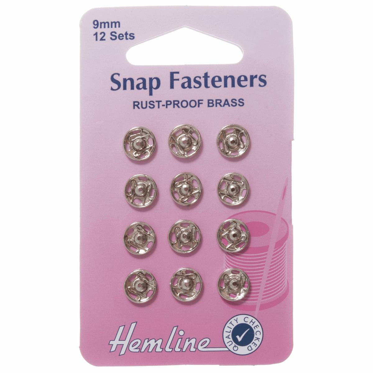 Poppers Snap Fasteners Nickel - 9mm - Hemline Sew On