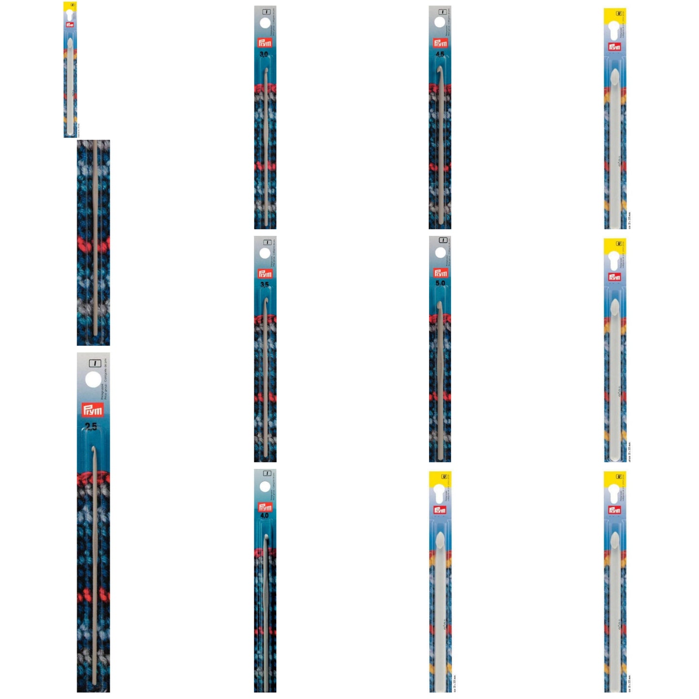 Prym - 14cm Crochet hooks sizes 2mm to 10mm