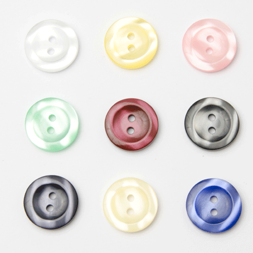 Easy Match Polyester Buttons - pack of 10 - size 18 24 28 11 18mm - 13 colours