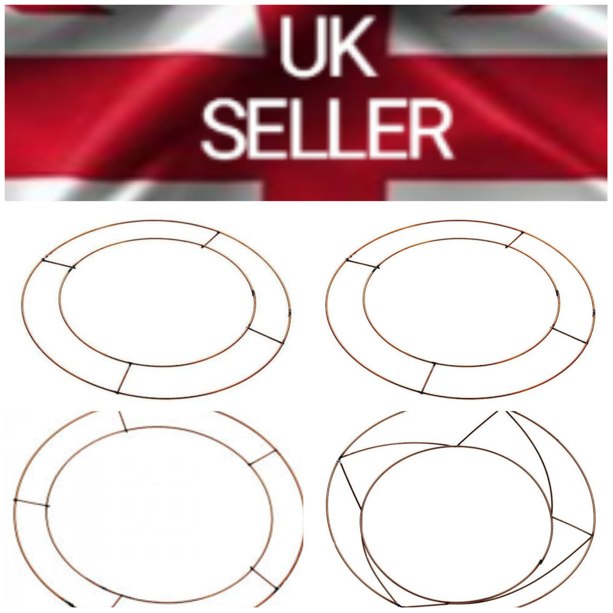 Wreath Form Ring Flat & Raised Wire Frame Christmas Funeral Rings 8 10 12 14 16