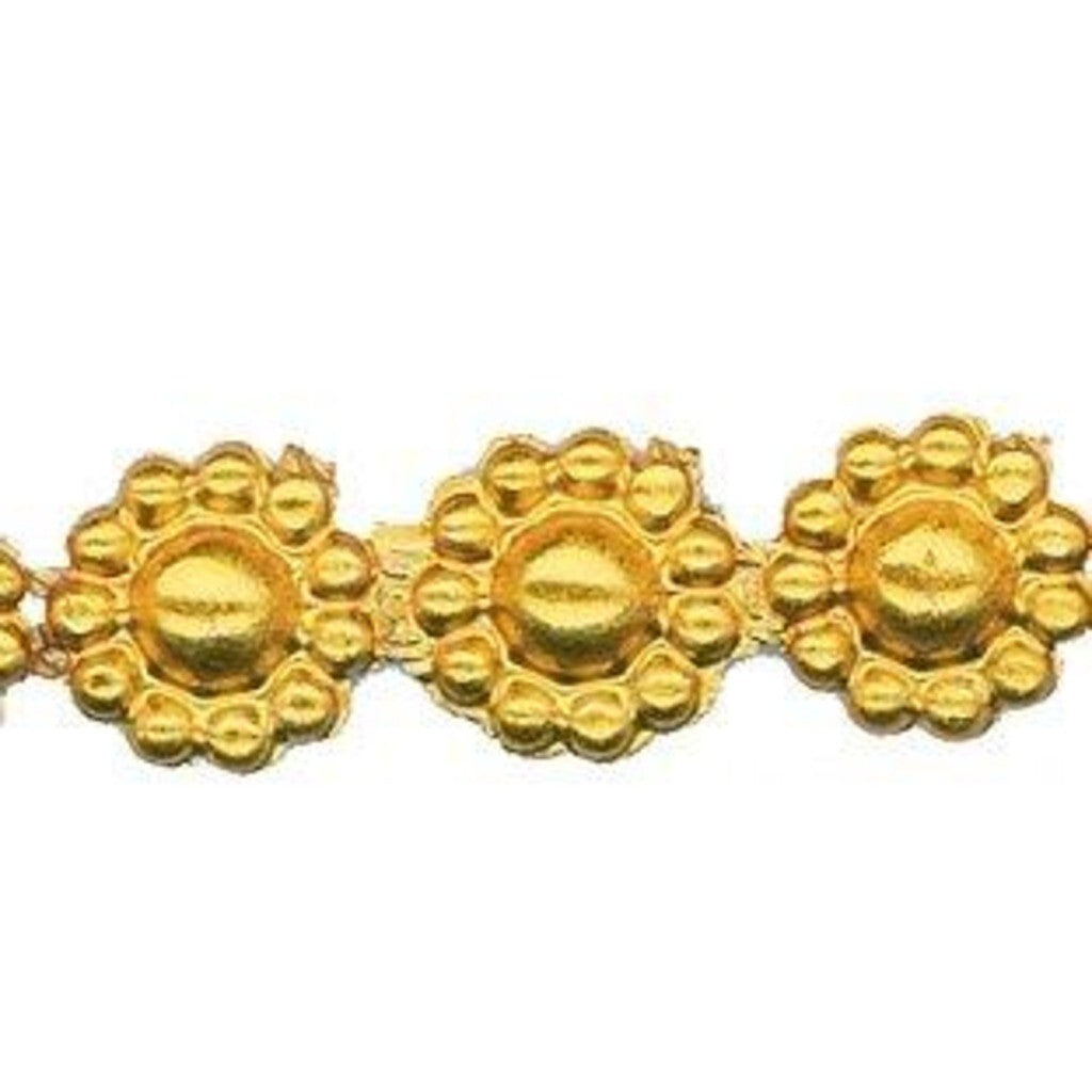 Gold Effect Daisy Flower Ribbon Trim - Scrapbook Wedding Sewing Craft