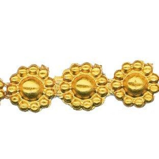 Gold Effect Daisy Flower Ribbon Trim - Scrapbook Wedding Sewing Craft