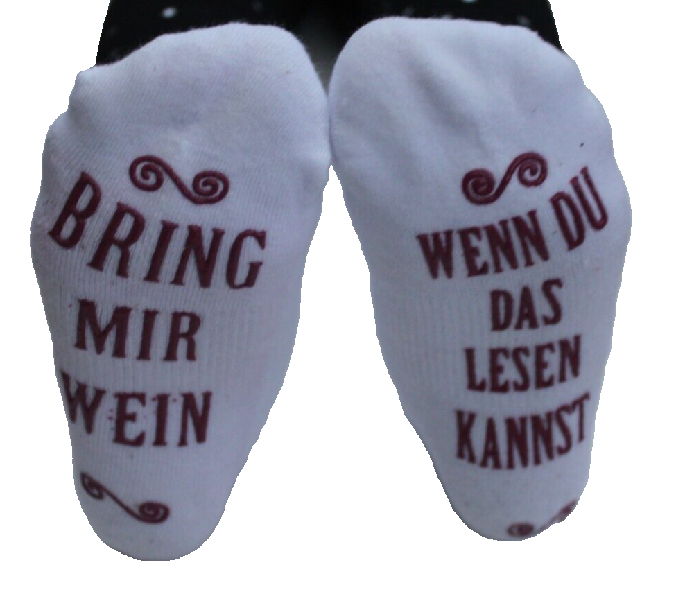 German - if you can see this bring me wine ladies ankle socks - Bring mir wein