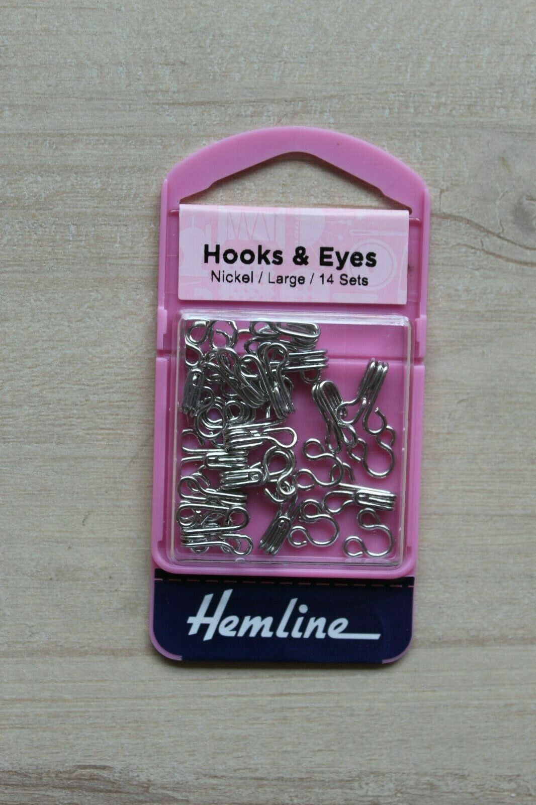 Hemline Size 3 Hooks and Eyes - Nickel