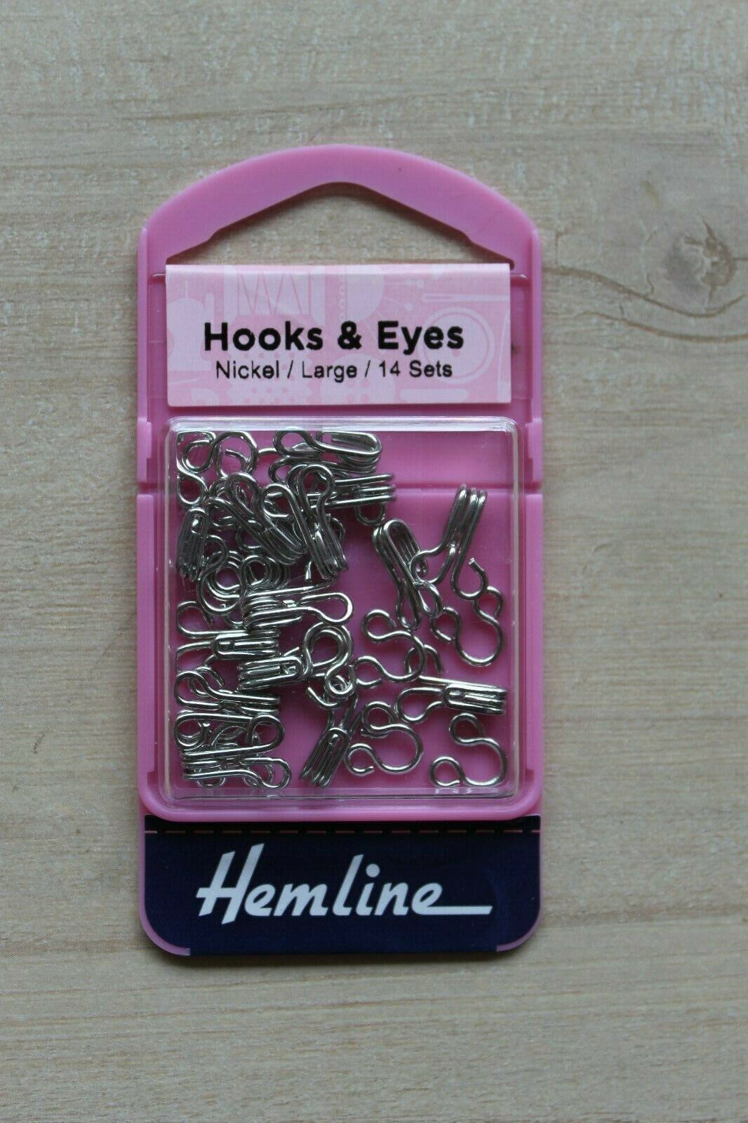 Hemline Size 3 Hooks and Eyes - Nickel