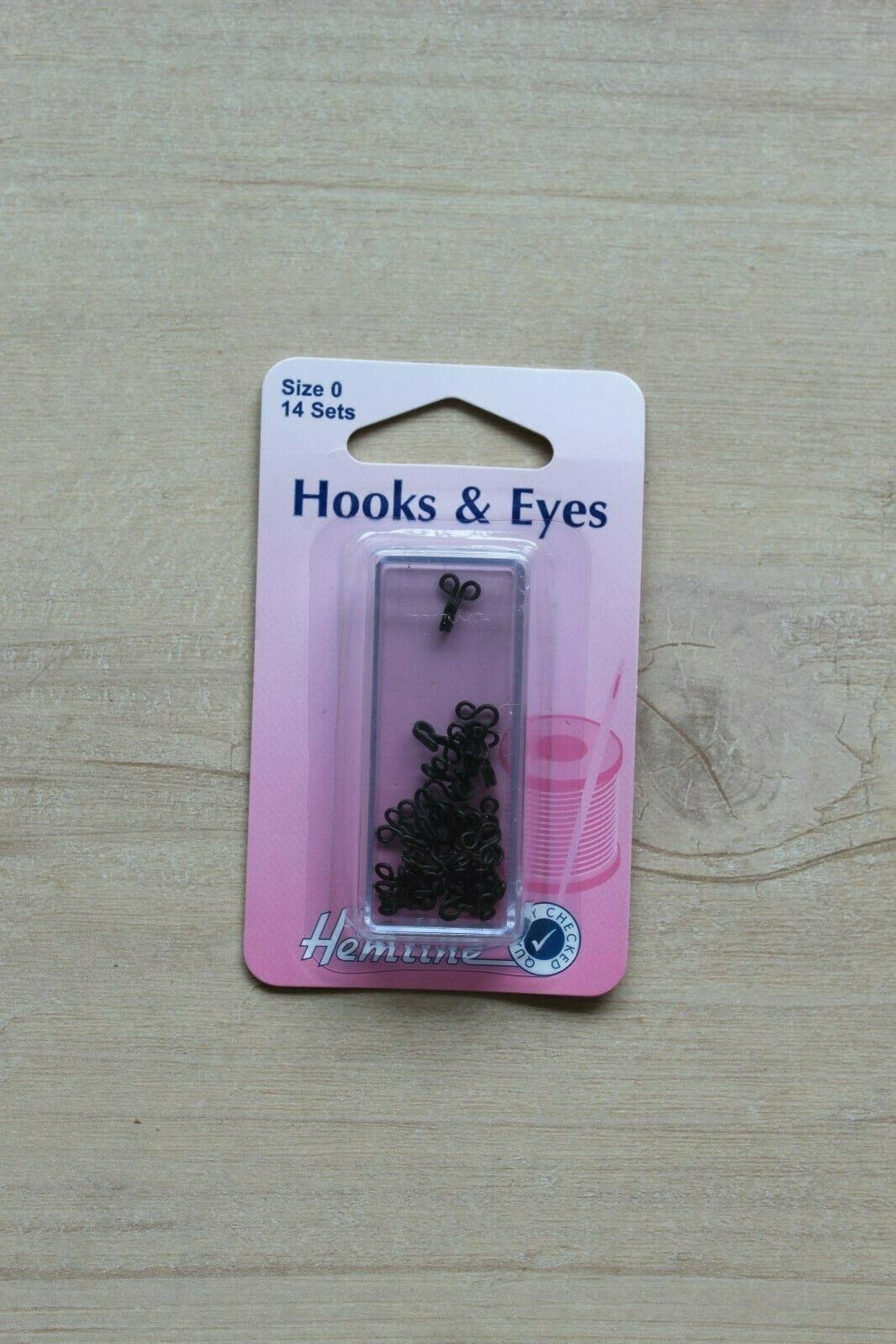 Hemline size 0 hooks and eyes - Black