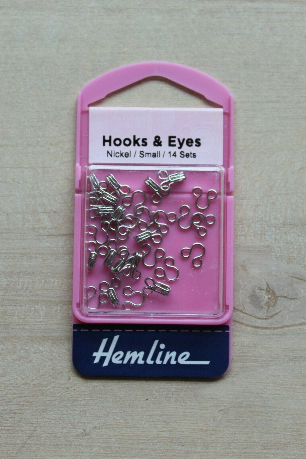 Hemline Size 1 Hooks and Eyes - Nickel