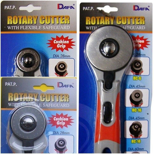 Rotary Cutter Soft Grip Handle Left Right Hand 28 45 60mm  DAFA Craft Fabric