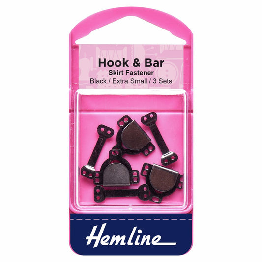 Hemline - hook and bar: Black - Extra Small