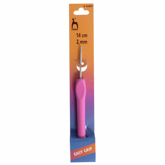 PONY P56801 EASY GRIP 2mm CROCHET HOOK  WITH FLAT FINGER