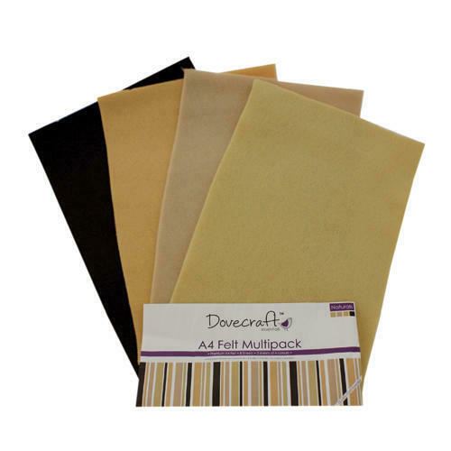 8 sheets A4 Dovecraft Felt - Assorted Multipack in 4 Colours