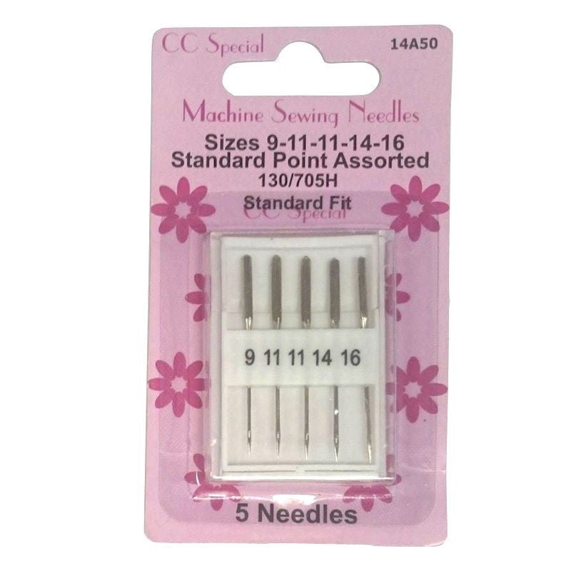 SEWING MACHINE NEEDLES - Standard assorted - PACK OF 5 NEEDLES