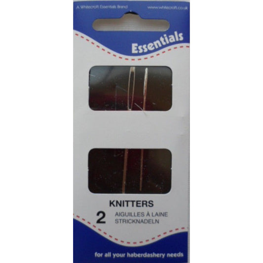 Hand sewing needles - Knitters wool  - 2 needles