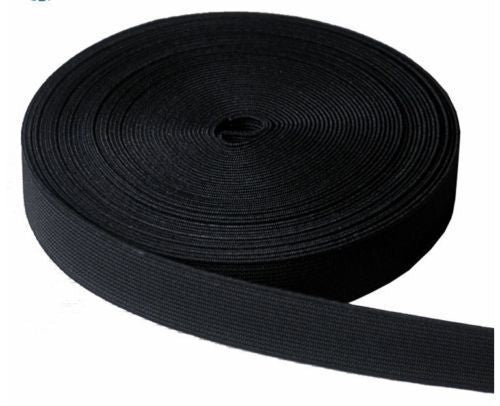 19mm black stretch elastic flat