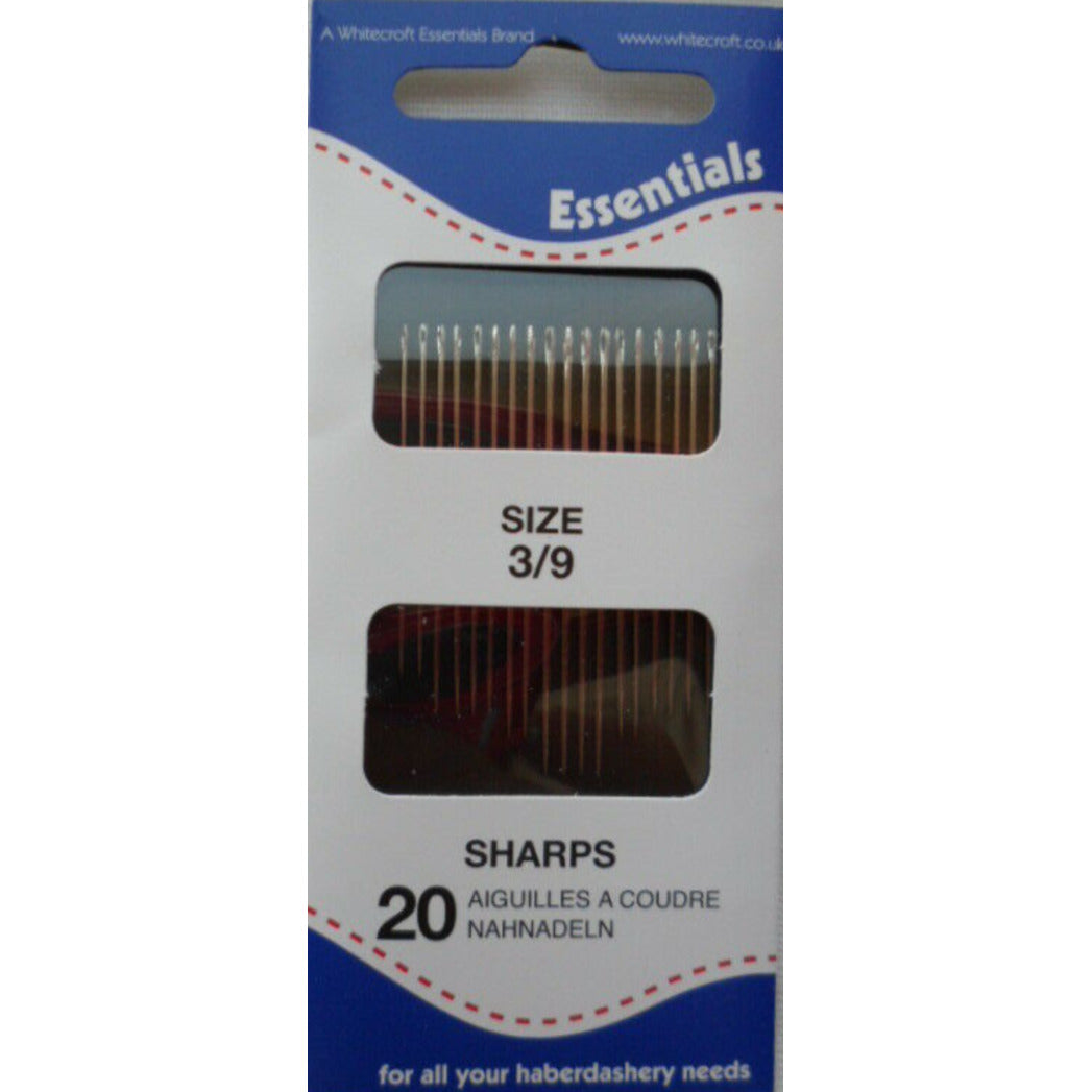 Hand sewing needles - Sharps 3/9 - 20 needles