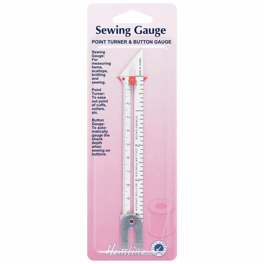 Hemline sewing gauge point turner & button gauge - Steel