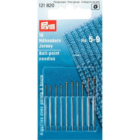 Prym - Jersey needles -  size 5 - 9  - card of 10  - 121820