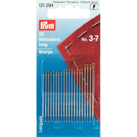 Prym - Hand sewing needles - No 3 - 7 asst'd - card of 20  - 121294