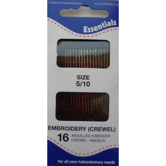 Hand sewing needles - Embroidery 5/10  - 16 needles