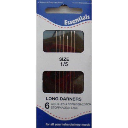Hand sewing needles - Long Darners 1/5  - 6 needles