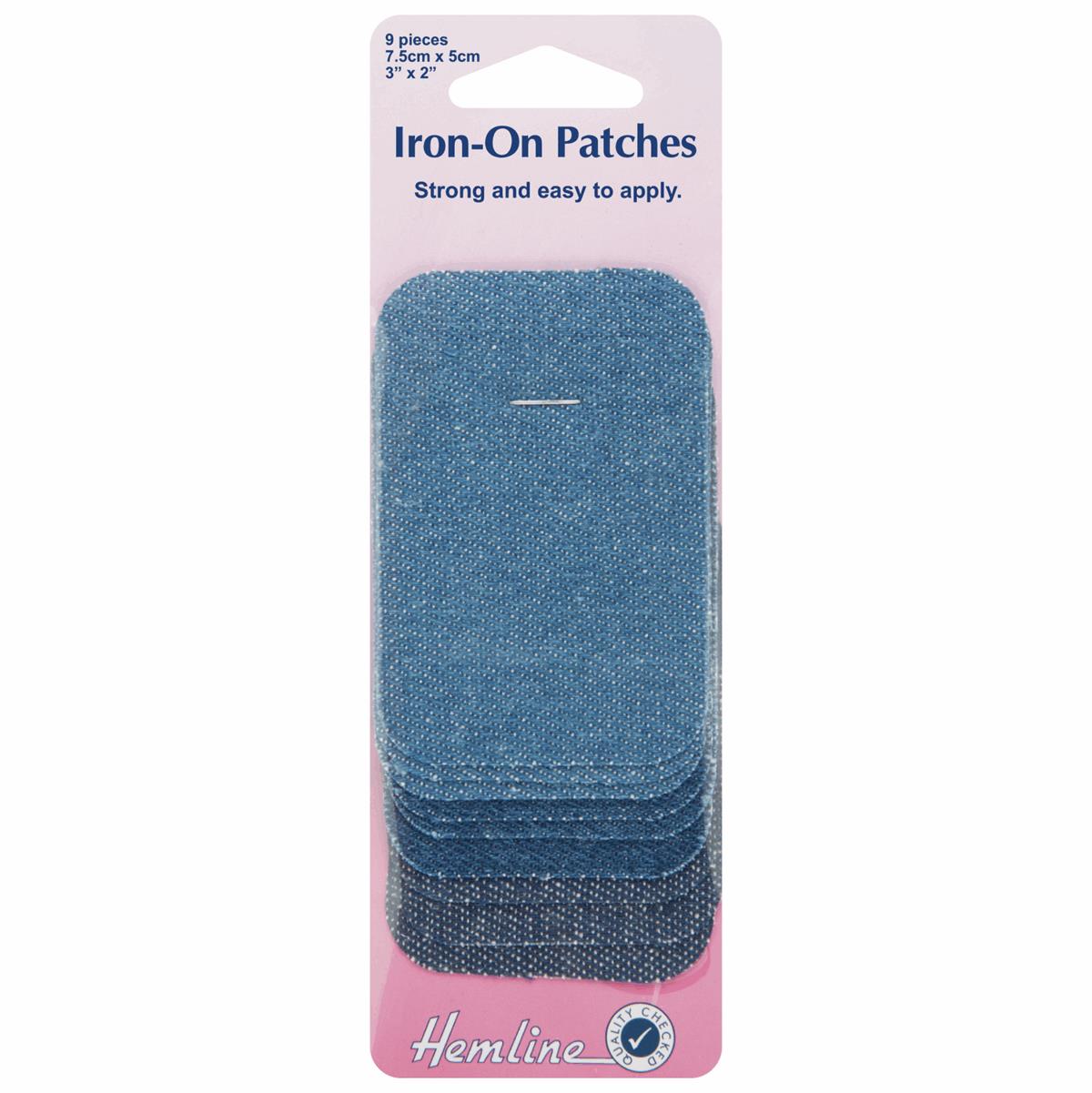 Hemline cotton twill Iron-On patches assorted Denim - mending repair clothing
