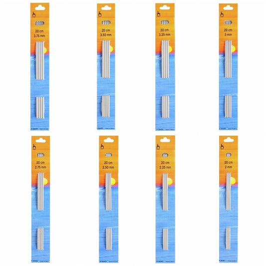 Pony Knitting Pins Double Ended 20cm - Set Of 4 needles - All sizes