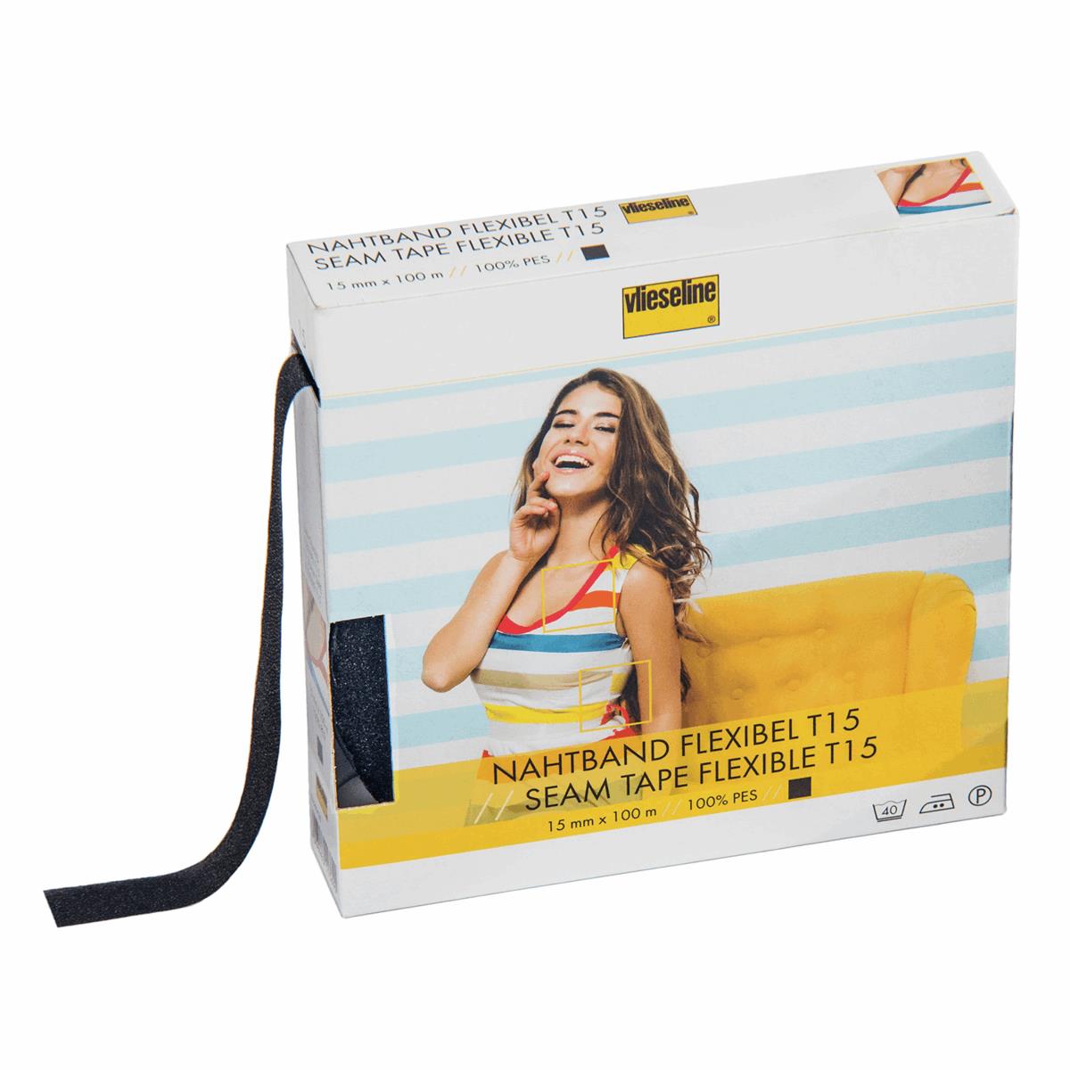 Vlieseline Vilene flexible Seam Tape - black - 5m x 15mm
