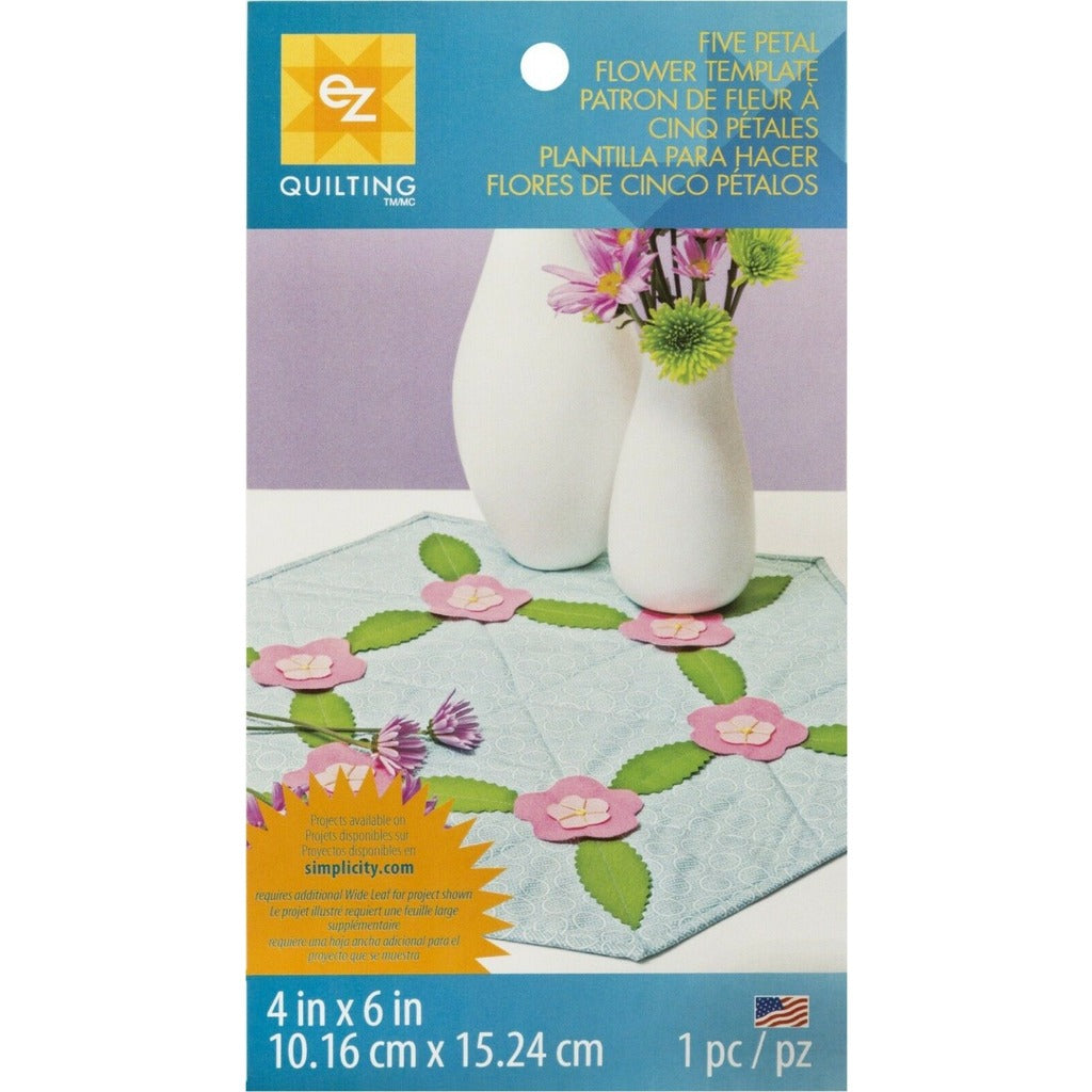 Five petal flower template quilting craft - EZ simplicity