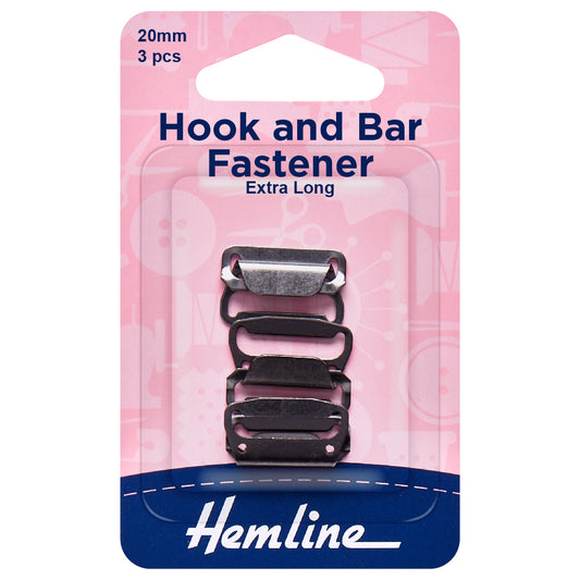 Hook and bar: Black - Extra Long 20mm