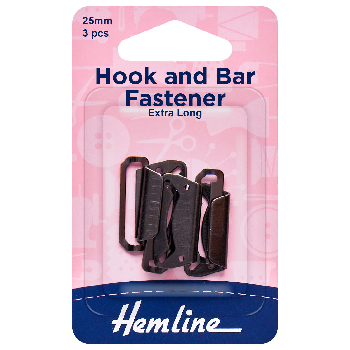 hook and bar: Black - Extra Long 25mm