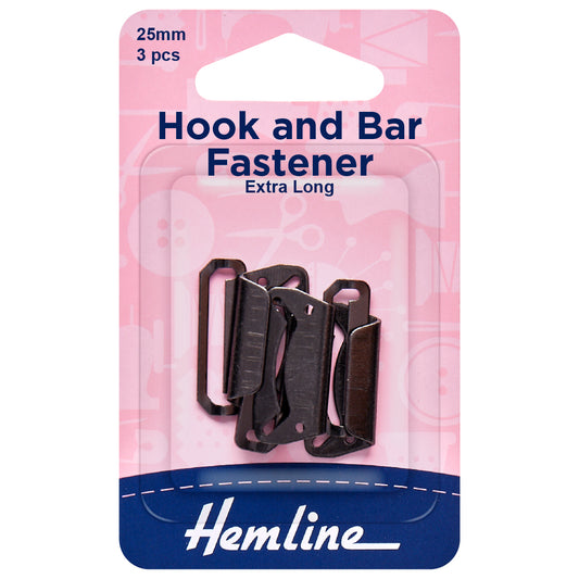 hook and bar: Black - Extra Long 25mm