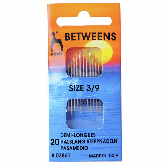 Pony Hand Sewing Needles: Betweens: Gold Eye: Size 3-9: Pony 03861: Pack of 20