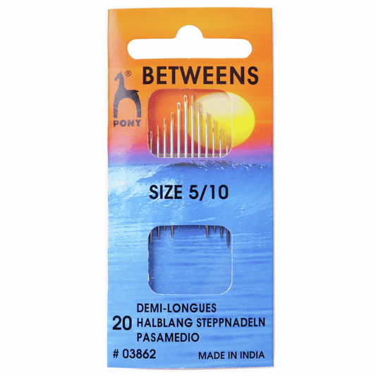 Pony Hand Sewing Needles: Betweens: Gold Eye: Size 5-10: Pony 03862: Pack of 20