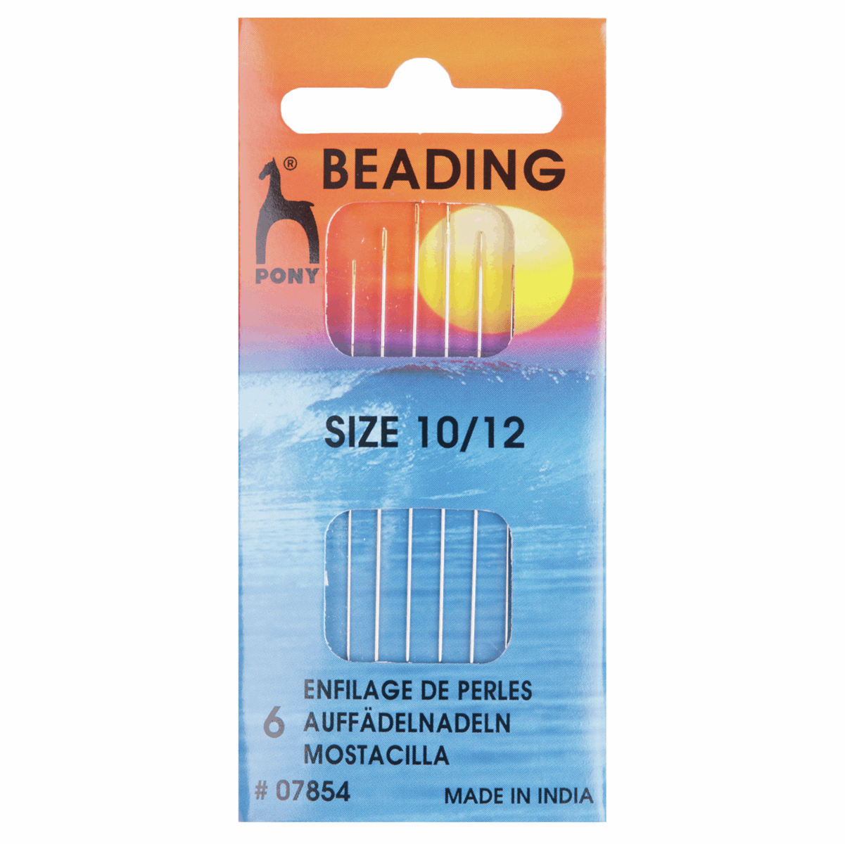 Pony Hand Sewing Needles: Beading: Gold Eye: Sizes 10-12: Pony 07854: Pack of 6