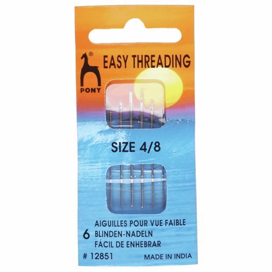 Pony Hand Sewing Needles: Easy Thread: Gold Eye: Sizes 4-8: Pony 12851: Pack of 6