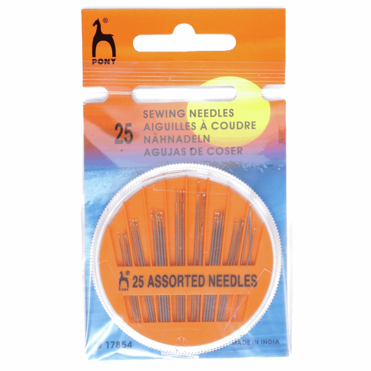 Pony Hand Sewing Needles: Compact: Gold Eye: Assorted Sizes: Pony P17854: Pack of 25