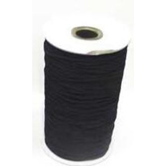 3mm round Black elastic