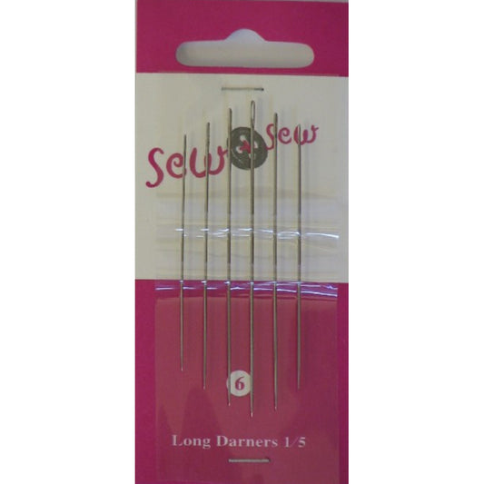 Hand sewing needles - Sew and sew Long Darners - Darning - pack of 6 needles