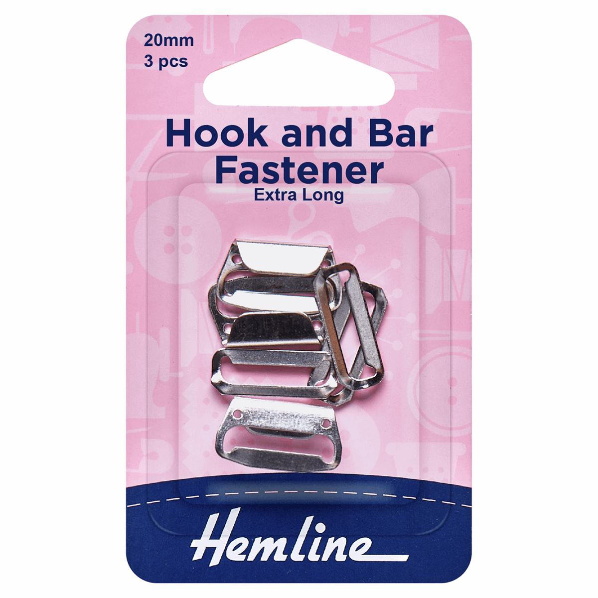 Hook and bar: Nickel - Extra Long 20mm