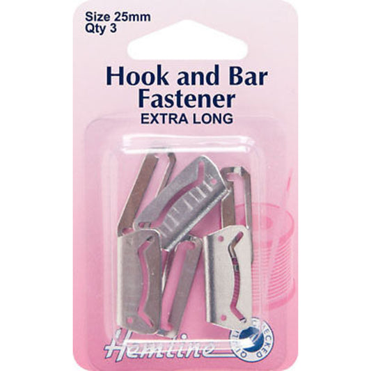 Hook and bar: Nickel - Extra Long 25mm